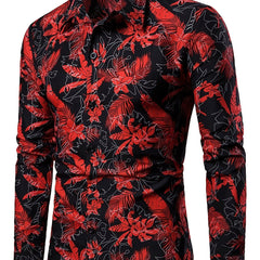 Men's Casual Slim Fit All Over Print Shirt