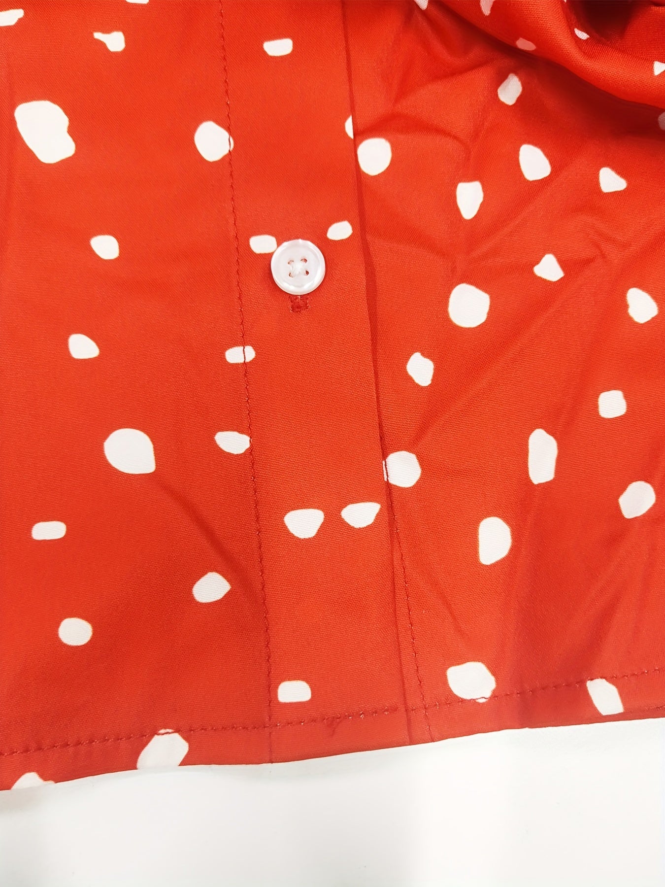 Plus Size Allover Print Roll Up Sleeve V Neck Button Up Shirt