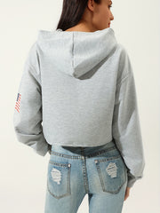 Women's American Flag Graphic Sweatshirt Long Sleeve Round Neck