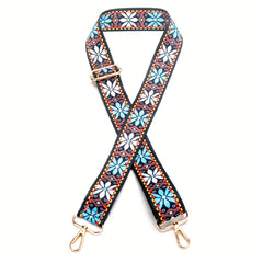Colorful Floral Pattern Removable Bag Strap Boho Style Adjustable Shoulder Strap
