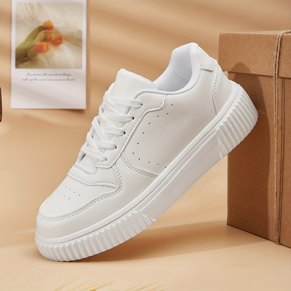 Women's Solid Sneakers Casual Lightweight Low Top Skate Shoes