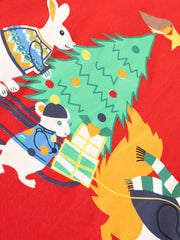 Christmas Tree Cartoon Print Boy's T shirt Kids Long Sleeve