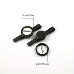 2pcs Copper Plated Gun Round Glass DIY Can Hold Photos Photo Tie Clip For Men