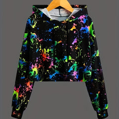 Long Sleeve Hooded Sport Sweatshirt For Women Casual Sports Drawstring Hoodie
