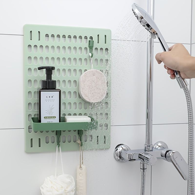 1pc DIY Punching Wall Rack Shelf Wall Hanging Storage Hook Rack