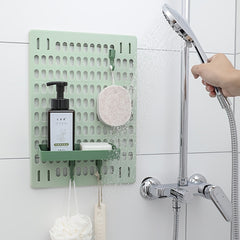 1pc DIY Punching Wall Rack Shelf Wall Hanging Storage Hook Rack