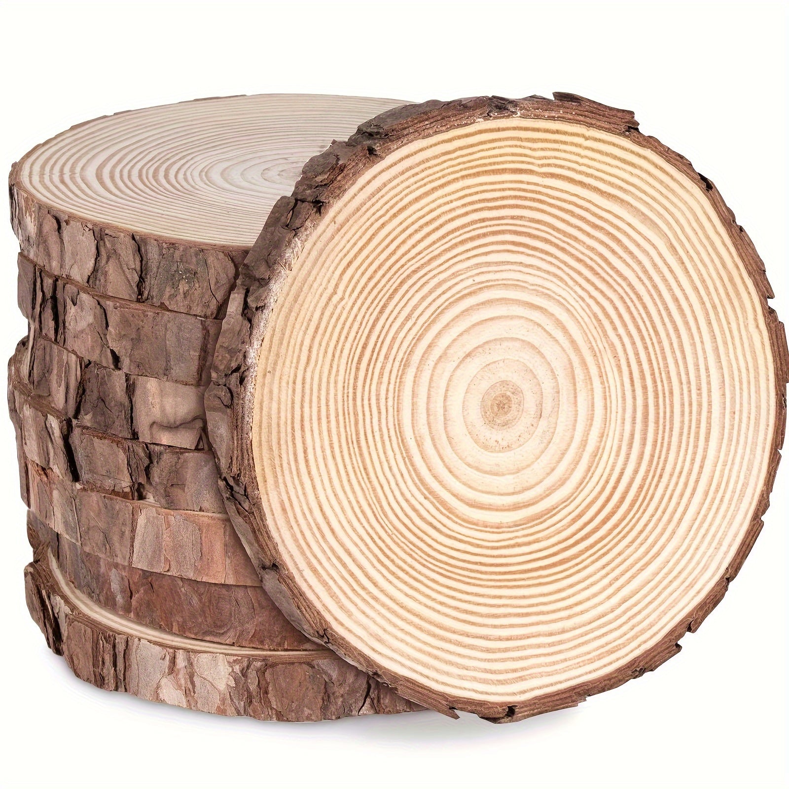 10pcs Natural Fur Wood Coasters Craft Kits Christmas Decorations DIY Fur Craft
