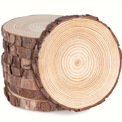 10pcs Natural Fur Wood Coasters Craft Kits Christmas Decorations DIY Fur Craft