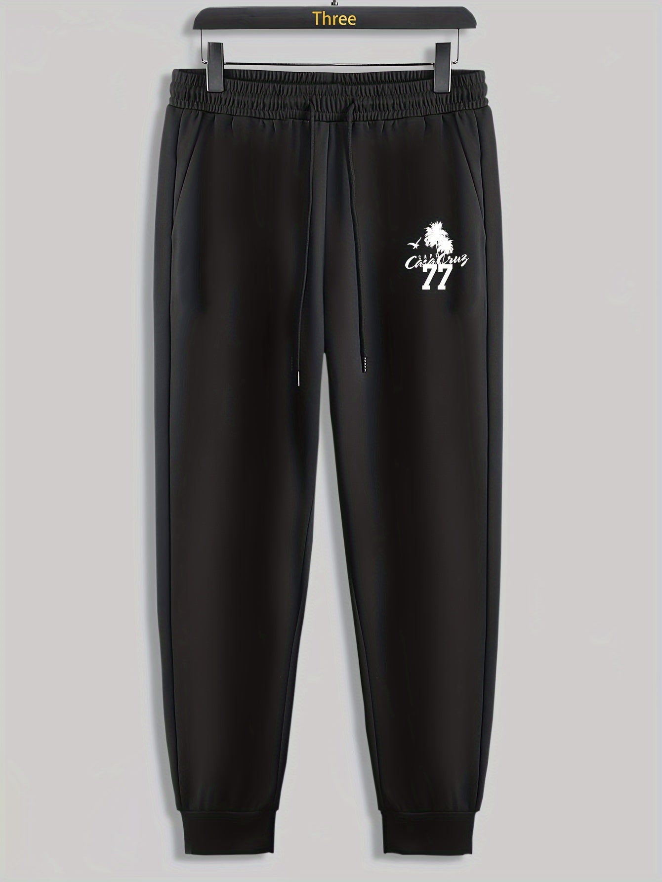 Eagle Number Print Men's Drawstring Sweatpants for Spring Autumn