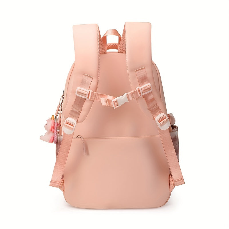Kids Schoolbag with Spine Protection and Pendant