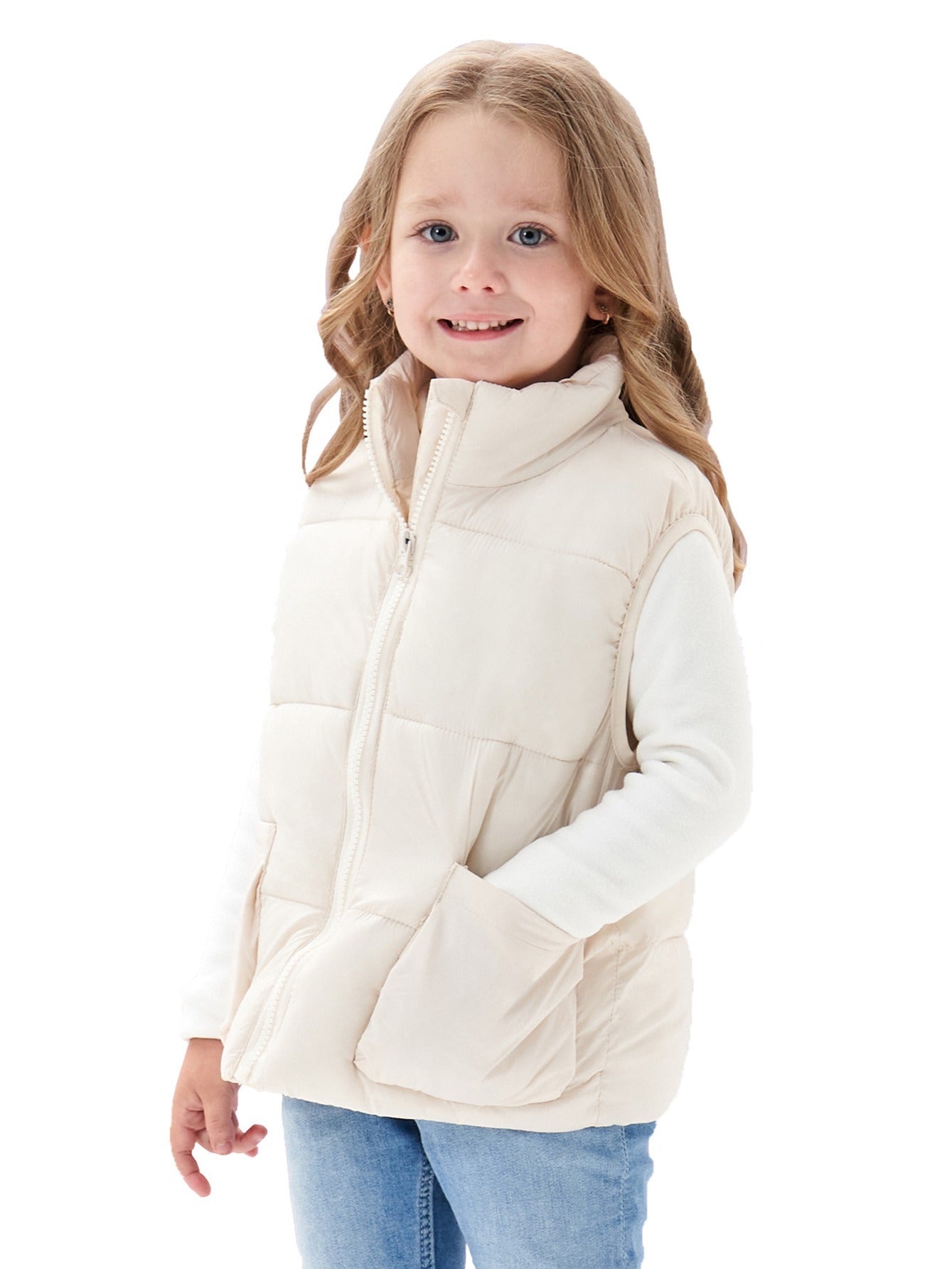 Kids Warm Zip Vest Sleeveless Jacket for Winter