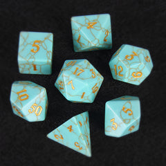 7pcs Green Emerald Dices Minimalist Style for Board Games