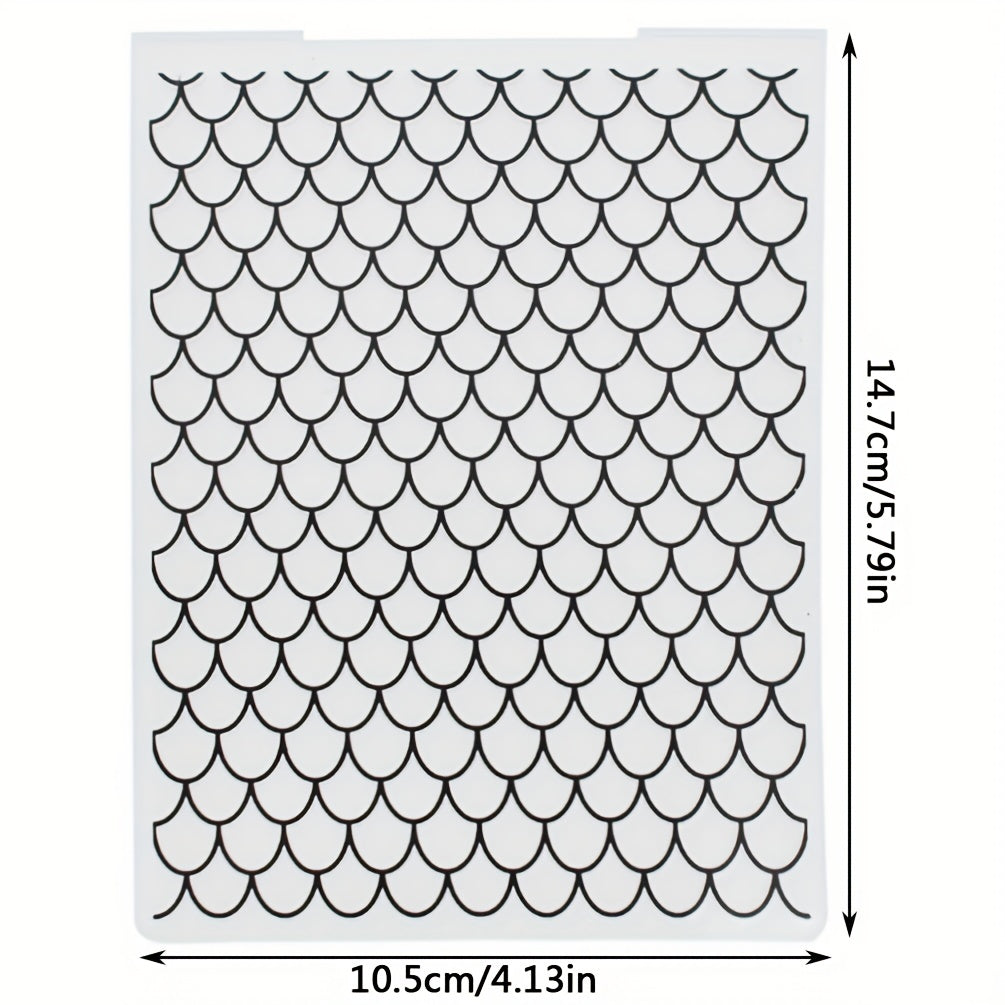 Mermaid Scale Embossing Template Stencil for Card Scrapbook Album