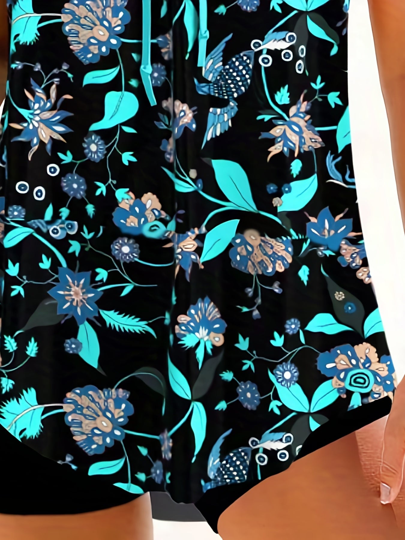 Floral Print Tankini Set Women's Cami Top & Boyshorts Swimsuit