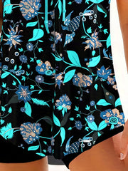 Floral Print Tankini Set Women's Cami Top & Boyshorts Swimsuit