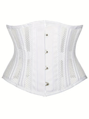 24 Steel Boned Underbust Lace Up Mesh Waist Corset
