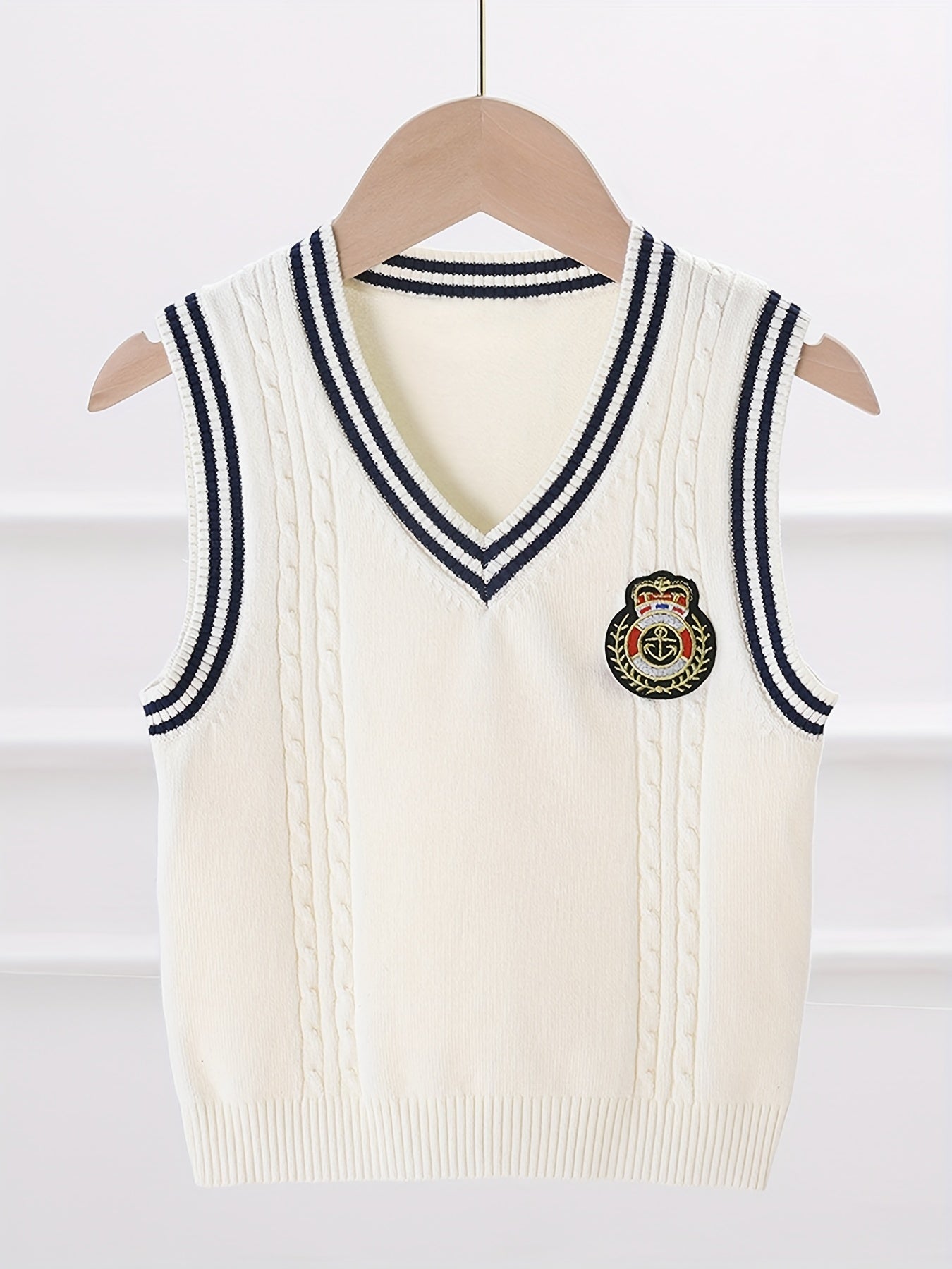 Boys V Neck Knitted Cotton Sweater Vest
