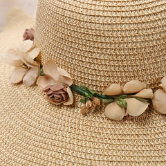 Wide Brim Sun Hat Easter Garland Decor Floppy Straw Hat