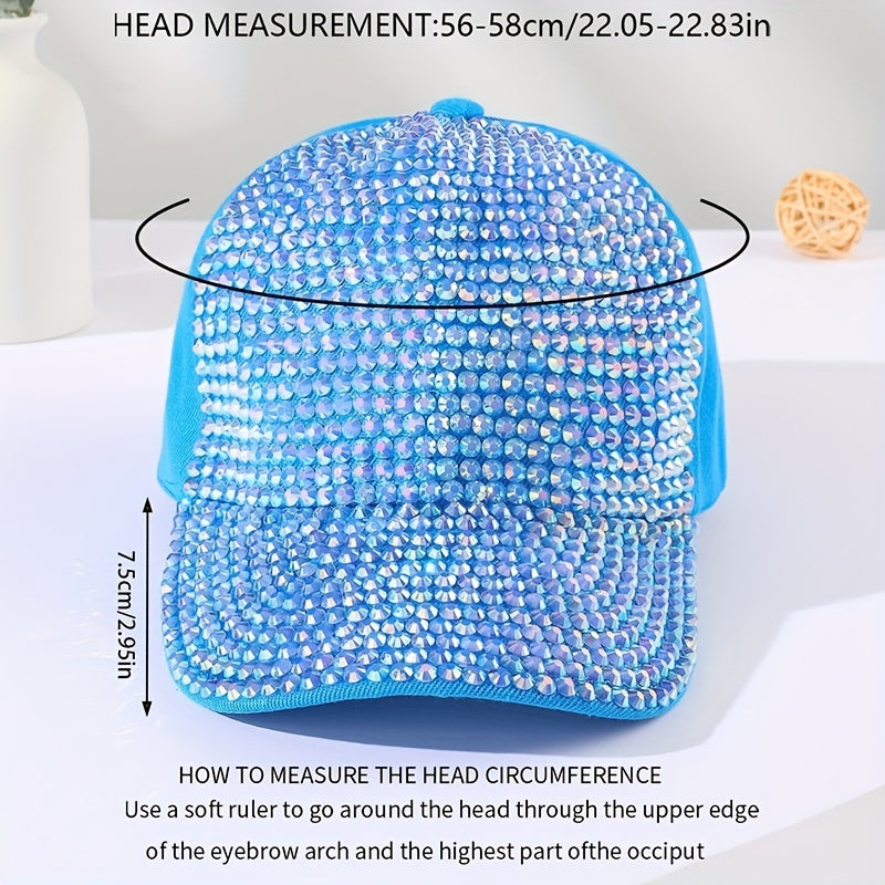 Rhinestone Baseball Cap Y2K Dad Hats Sparkly Sun Hat
