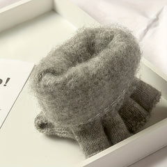 Winter Warm Gloves Half finger Knitted Velvet Touch Screen Gloves