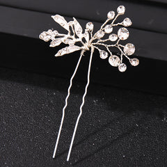 Rhinestone Bridal Hair Comb Clip Golden Hair Accessories For Brides