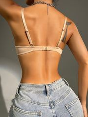 Lace Trim Push Up T-Shirt Bra Scoop Neck Comfort Underwear