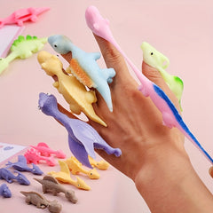 Soft Rubber Dinosaur Finger Slingshot Toy