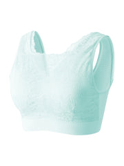 Floral Jacquard Lace Seamless Plus Size Bra High Stretch