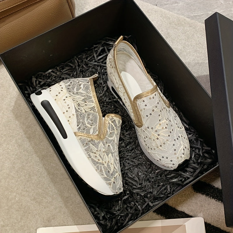 Women's Mesh Slip-On Walking Shoes Comfortable Low Top Sneakers