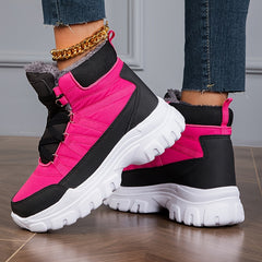 Waterproof Winter Snow Boots For Women Lace up Height Increased Platform