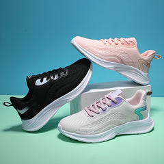 Thick Sole Shock Absorption Woven Running Shoes Lightweight Sport Shoes