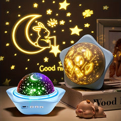 Star Projector Night Light for Kids with 6 Films USB Rechargeable