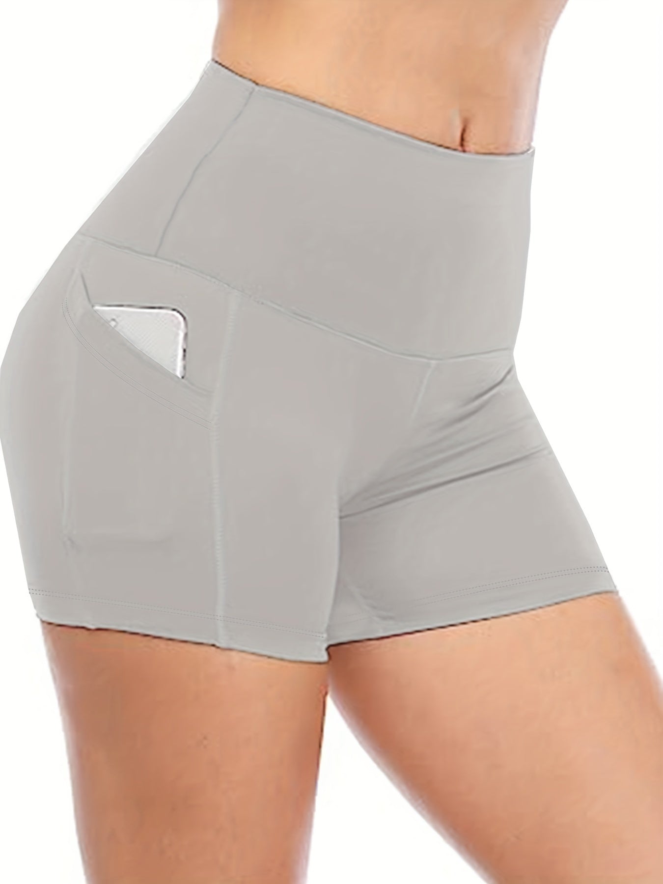 3 Pack Plus Size Tummy Control Biker Shorts Set with Pockets