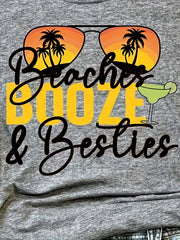 Sunglasses & Letter Print Tank Top Casual Sleeveless Summer Beach Tank Top