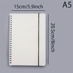 80 Sheets Coil Notebook PP Cover Horizontal Line Grid Hardcover Waterproof A5 B5