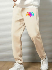 Gamepad Print Men's Sweatpants Drawstring Pockets Jogger Loose Casual Pants