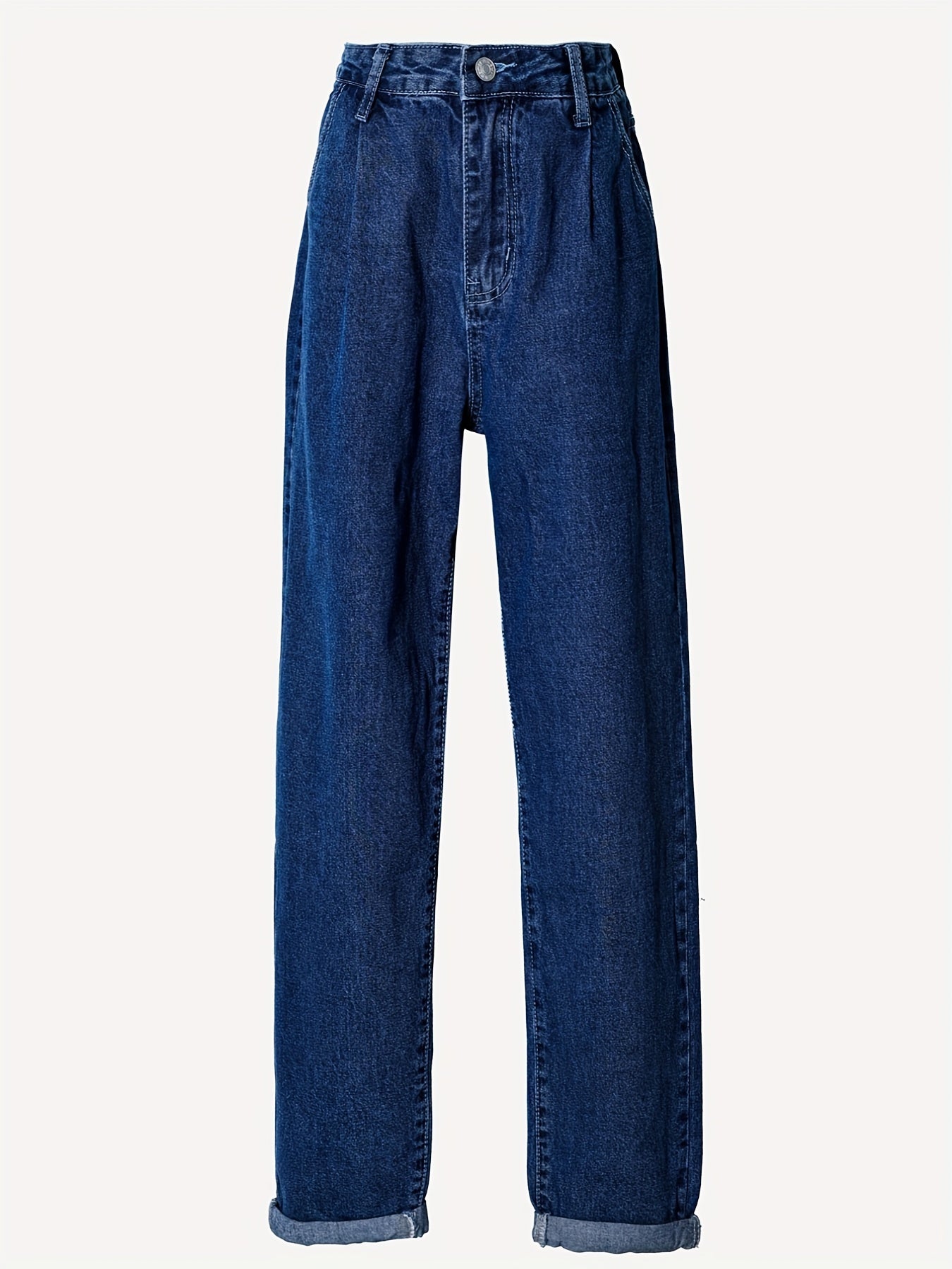 High Rise Straight Leg Jeans Classic High Waist Baggy Mom Jean Pants