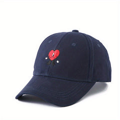 Bad Rabbit Embroidery Baseball Cap Solid Cartoon Heart Pattern Dad Hat
