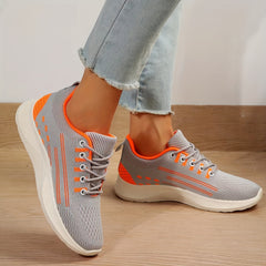 Women's Breathable Knit Sneakers Casual Lace Up Running Shoes