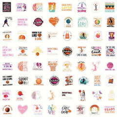 60pcs Girl Basketball Stickers Water Bottle Laptop Stickers For Girls