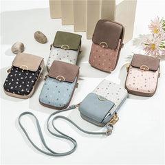 Floral Contrast Mobile Phone Bag Zero Purse Messenger Bag Female