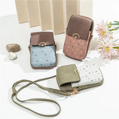 Floral Contrast Mobile Phone Bag Zero Purse Messenger Bag Female