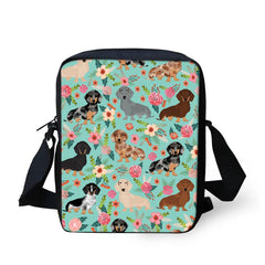 Animal Kids Crossbody Schoolbag Flower Child Shoulder School Square Messenger Ba