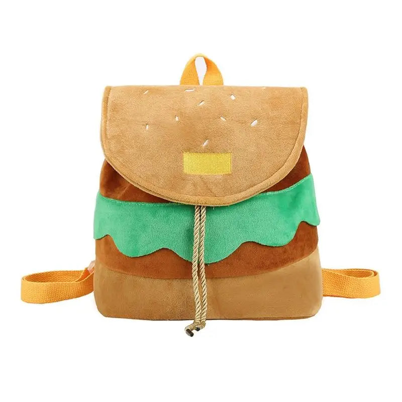 Creative Hamburger Backpack for Girls Large Capacity Student School Drop