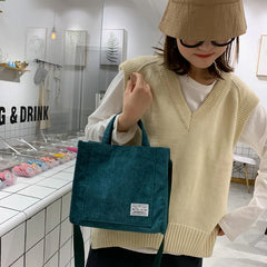 Women Cotton Zipper Handbag Retro Art Canvas Crossbody Bag