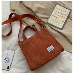 Women Cotton Zipper Handbag Retro Art Canvas Crossbody Bag