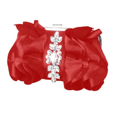 Rhinestone Evening Handbag Pleated Clutch Bag Chain Wedding Prom Crossbody
