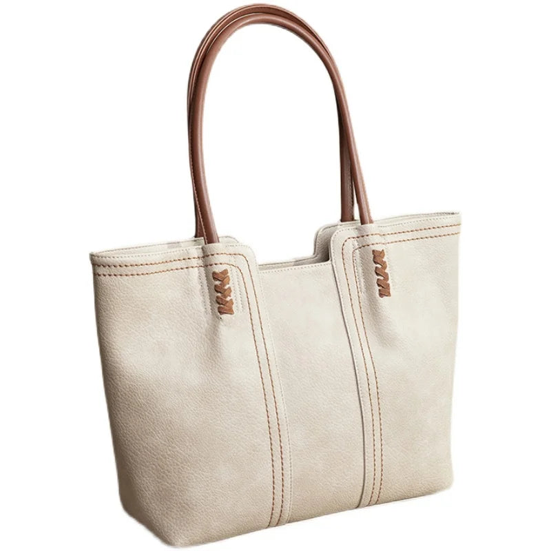 Leather Tote Bag Women Large Capacity Shopper Bag 2 Pcs Set Shoulder Sac a Main