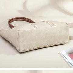 Leather Tote Bag Women Large Capacity Shopper Bag 2 Pcs Set Shoulder Sac a Main