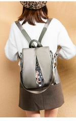 Girl's Cute Cat Pendant Backpack Oxford Cloth Travel School Shoulder Bag